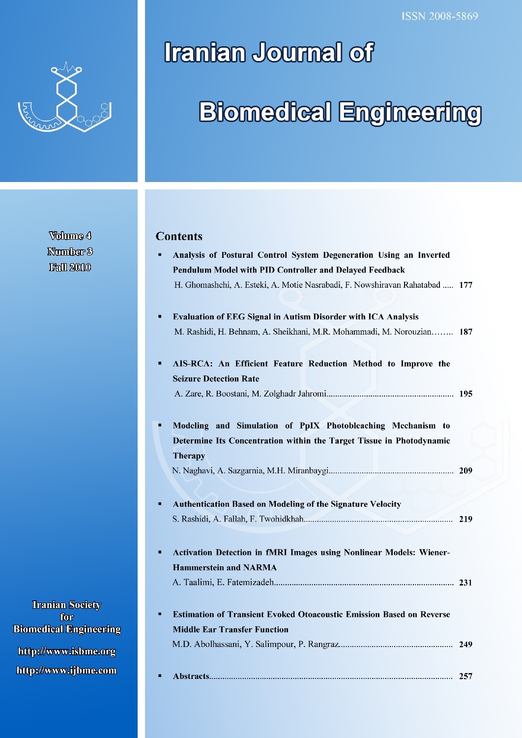 Iranian Journal of Biomedical Engineering (IJBME)
